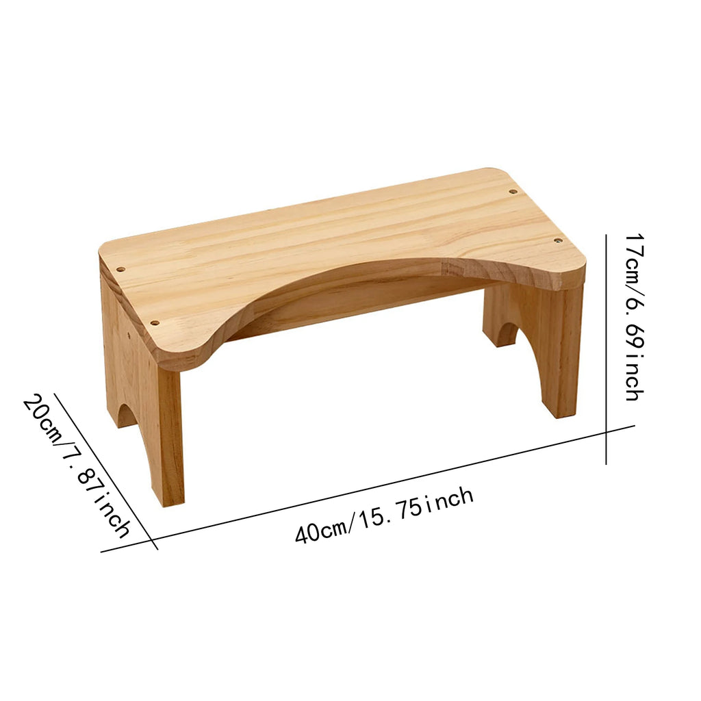 Wooden Toilet Stool – Non-Slip Bathroom Foot Rest for Adults & Kids