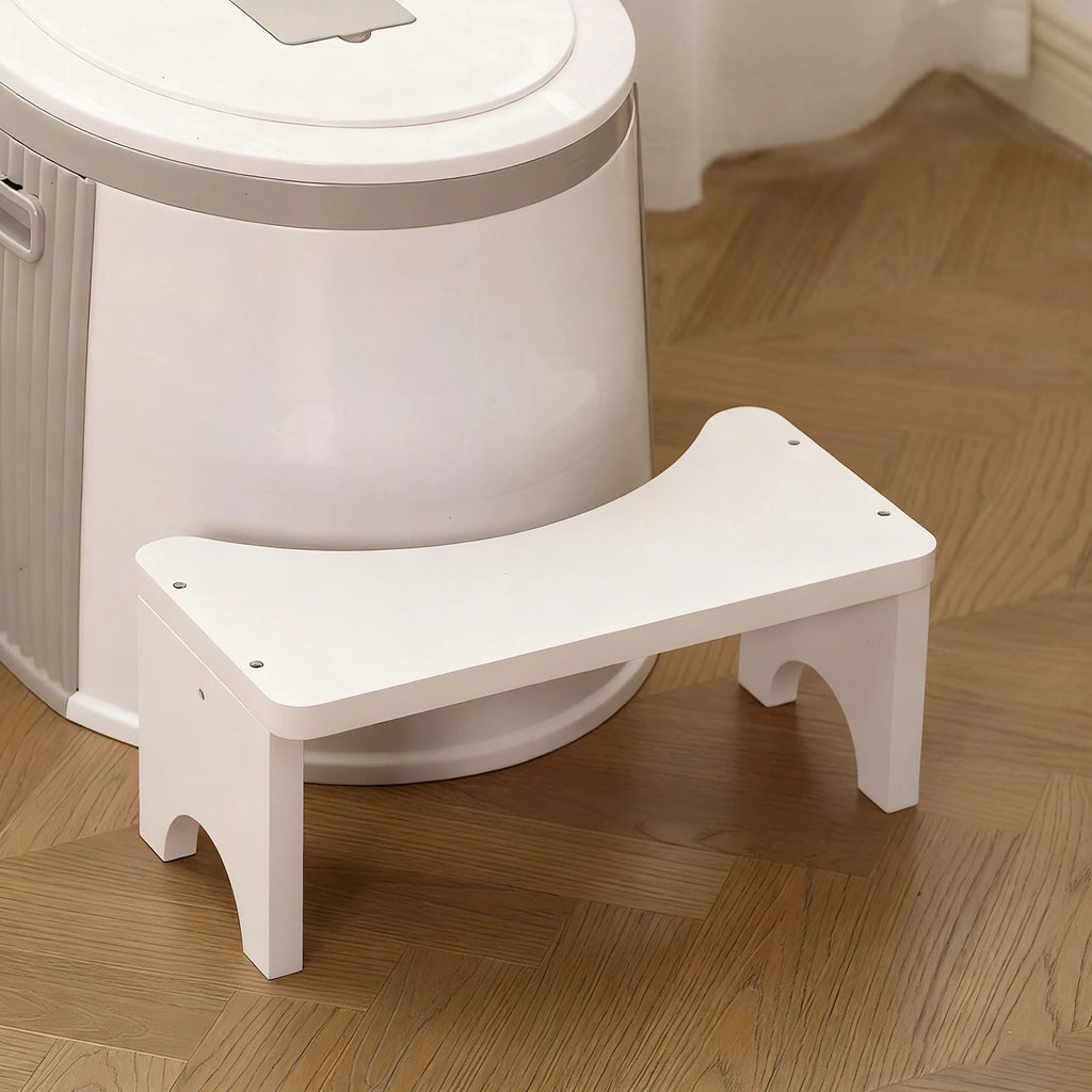 Wooden Toilet Stool – Non-Slip Bathroom Foot Rest for Adults & Kids