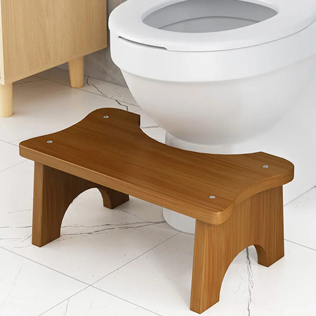 Bamboo Toilet Stool – Ergonomic Non-Slip Bathroom Foot Rest for Adults, Kids, Seniors & Pregnancy