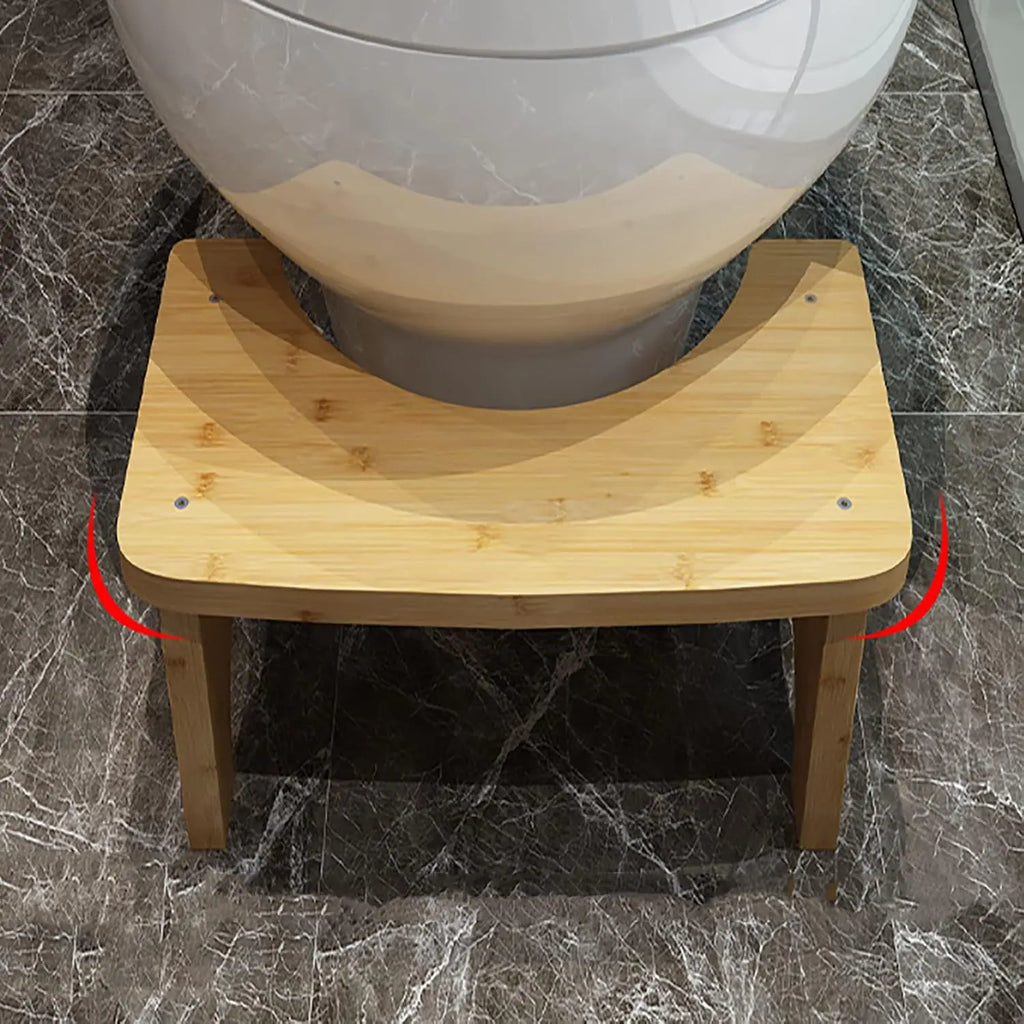 Bamboo Toilet Stool – Non-Slip Bathroom Foot Rest for Adults & Kids