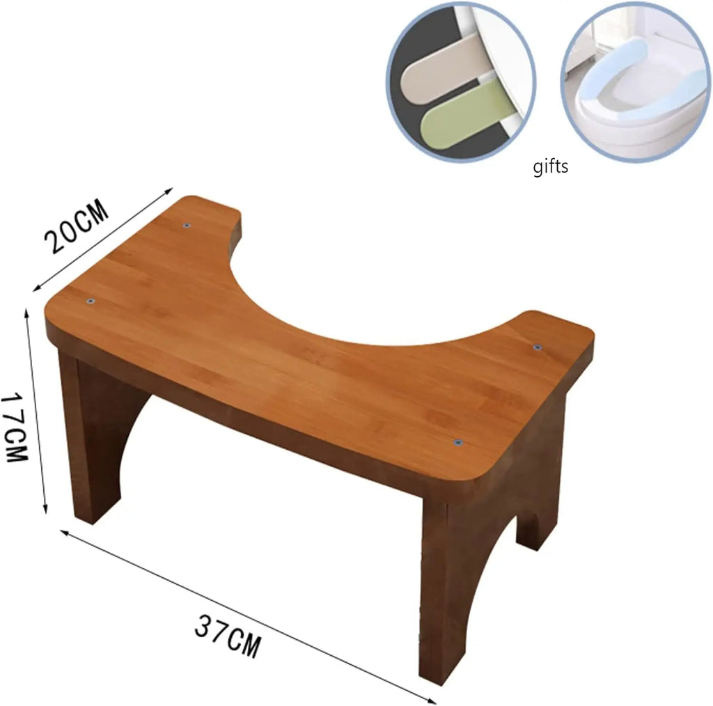 Bamboo Toilet Stool – Non-Slip Bathroom Foot Rest for Adults & Kids