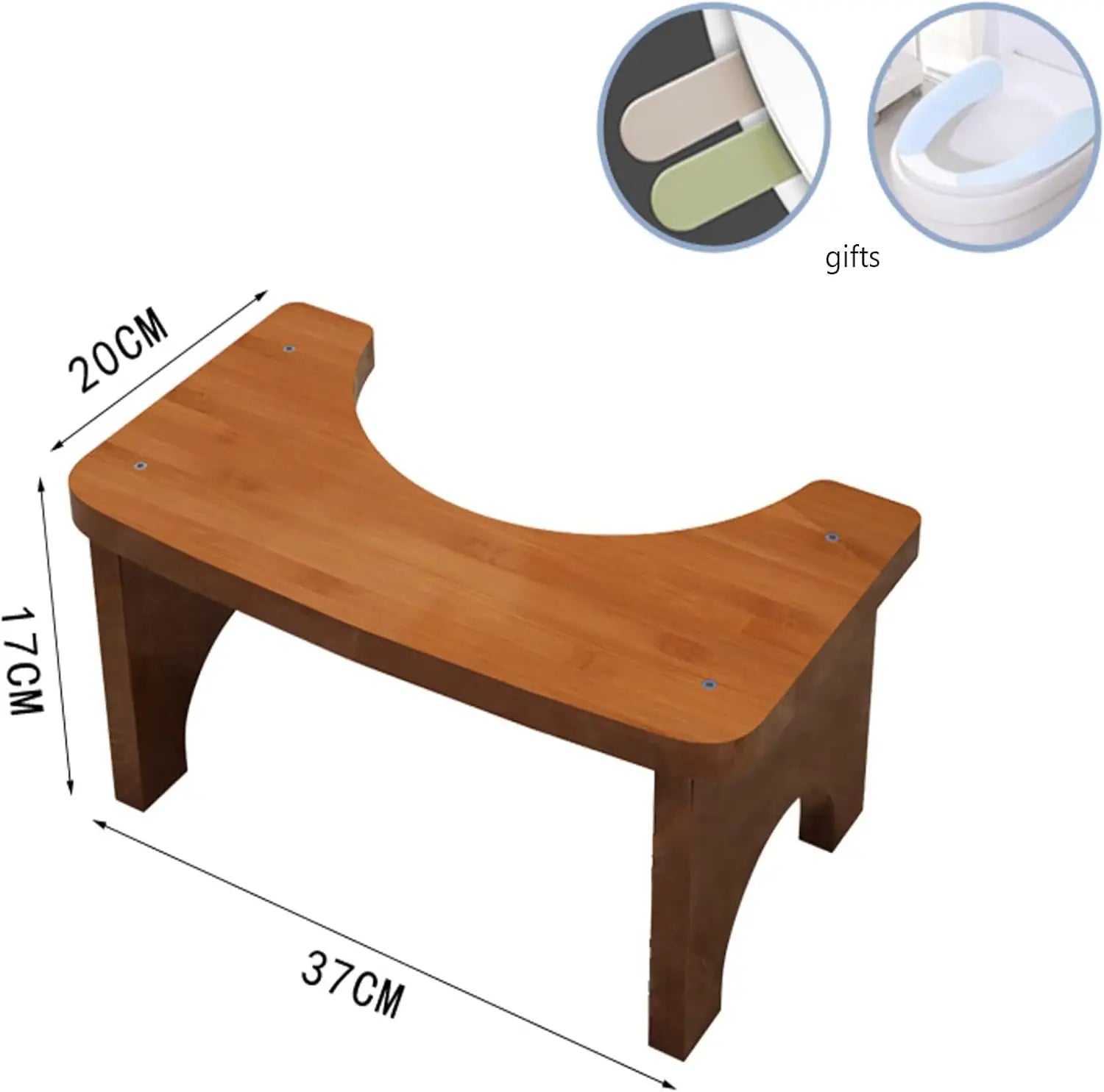 Bamboo Toilet Stool – Non-Slip Bathroom Foot Rest for Adults & Kids