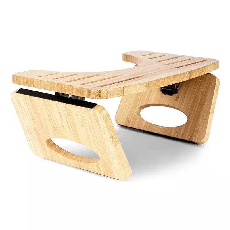 Collapsible Bamboo Toilet Stool – Foldable Bathroom Foot Rest for Adults & Kids