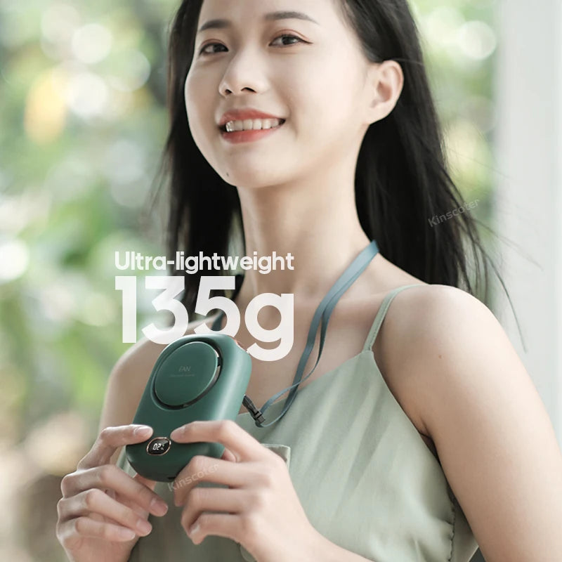 Portable Rechargeable Neck Fan | Hands-Free Personal Cooling Fan with 3-Speed Airflow