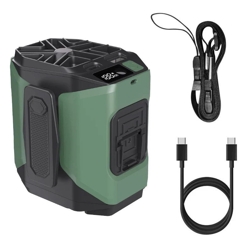 10000mAh Rechargeable Waist Fan – Portable Clip-On Personal Cooling Fan with Power Bank & Flashlight