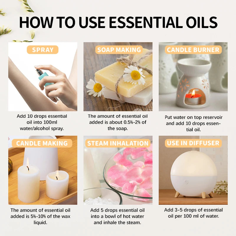 UDOCOOL 10ml Pure Essential Oil for Diffuser, Aromatherapy & Home Fragrance