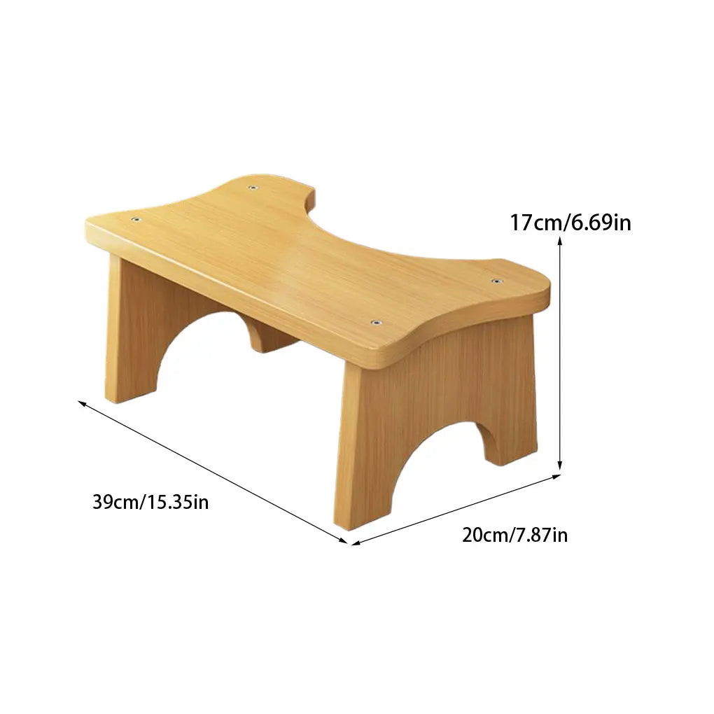 Bamboo Toilet Stool – Ergonomic Non-Slip Bathroom Foot Rest for Adults, Kids, Seniors & Pregnancy