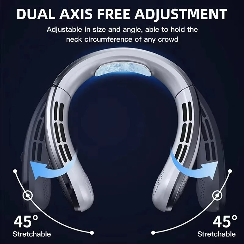 Lenovo 8000mAh Bladeless Neck Fan | USB Rechargeable Portable Hands-Free Personal Cooling Fan with LED Display & 100 Speed Levels
