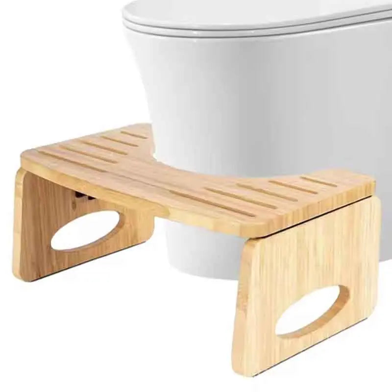 Collapsible Bamboo Toilet Stool – Foldable Bathroom Foot Rest for Adults & Kids