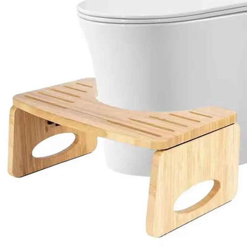 Collapsible Bamboo Toilet Stool – Foldable Bathroom Foot Rest for Adults & Kids