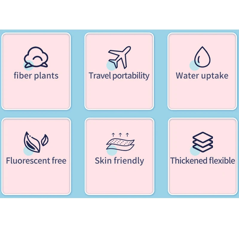 Compressed Disposable Travel Towels – 30 Individually Wrapped Cotton Cleansing Towels