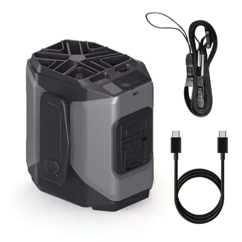 10000mAh Rechargeable Waist Fan – Portable Clip-On Personal Cooling Fan with Power Bank & Flashlight