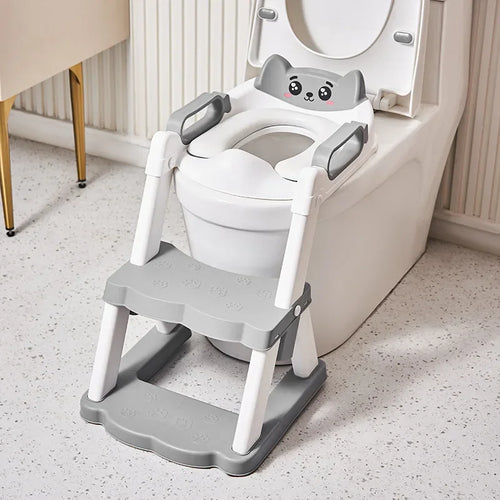 2-in-1 Toddler Toilet Training Seat with Step Stool | Foldable Adjustable Potty Ladder