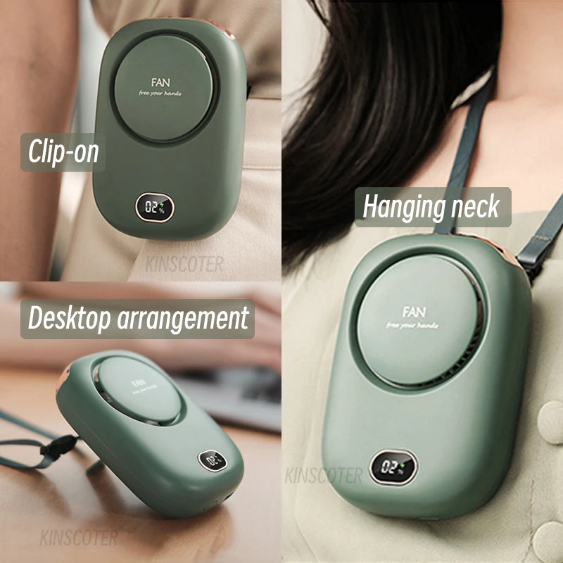Portable Rechargeable Neck Fan | Hands-Free Personal Cooling Fan with 3-Speed Airflow